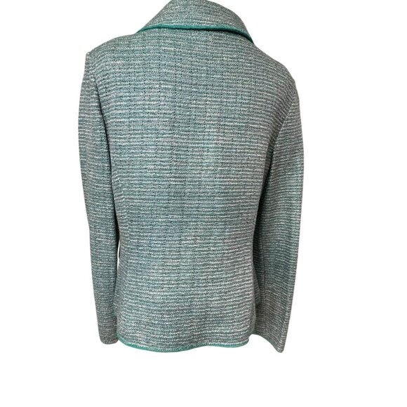 Womens ST. JOHN Metallic Shimmer Tweed Jacket Pe-owned Size:10 - Picture 3 of 5